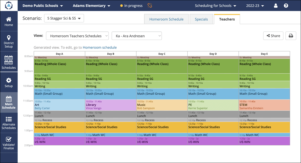 schedule builder​