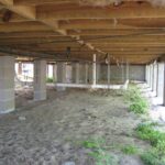 open crawlspace with cement slabs